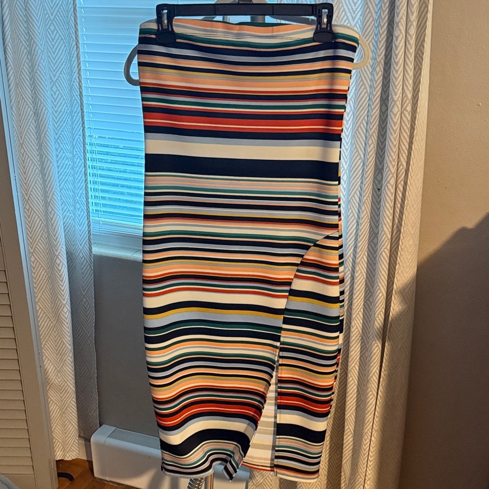 Striped Multicolor Women's strapless dress